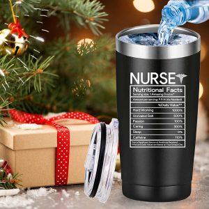 Nurse Nutritional Facts Travel Mug Tumbler. Nurse Gifts. Funny Nurses 1 2 2